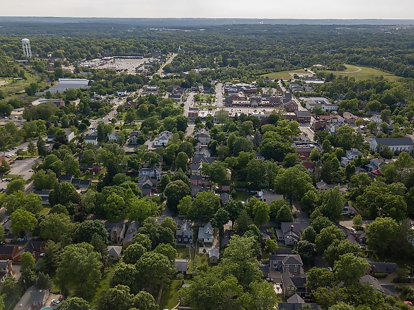 Aerial photo of Hudson, Ohio