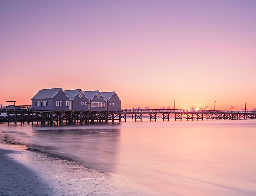 Busselton Jetty at sunset, Western Australia.