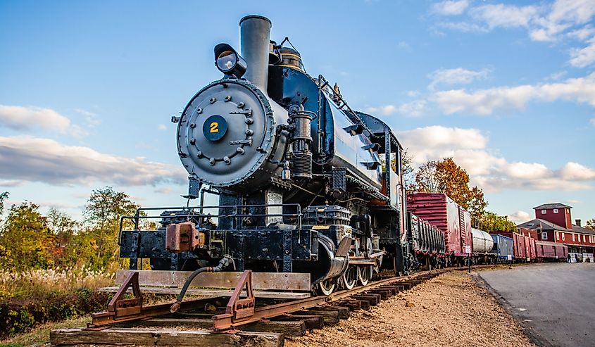 Antique train at Essex Train Station in Essex Connecticut