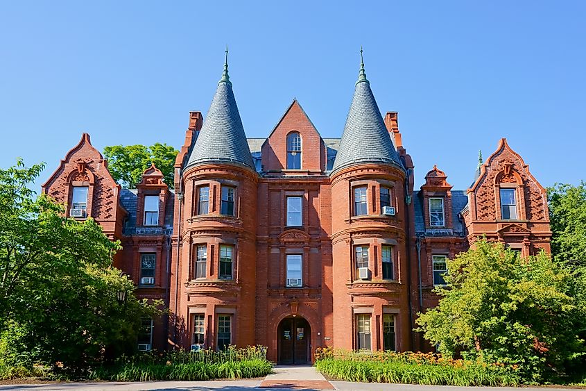 Billing hall, oldest classroom building on campus of Wellesley College. Editorial credit: Yingna Cai / Shutterstock.com