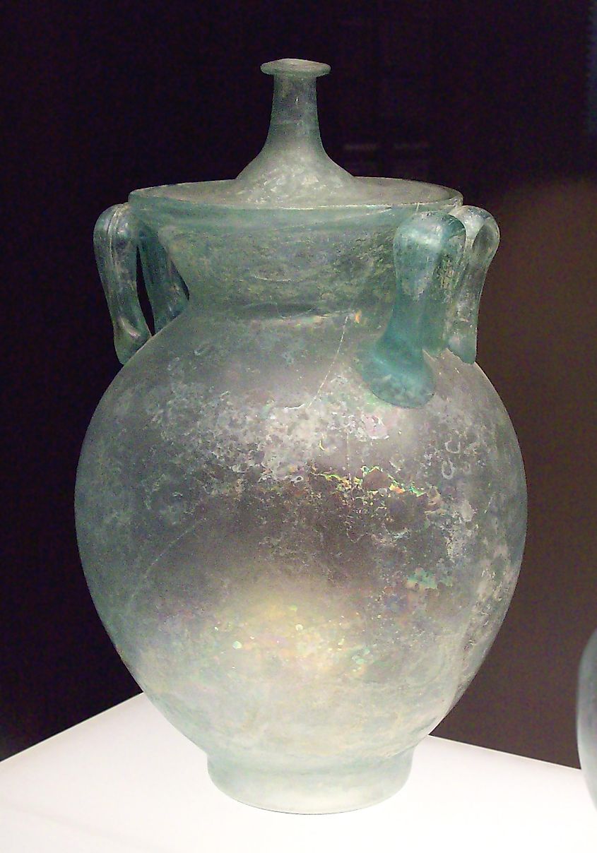 Roman blown-glass cinerary urn