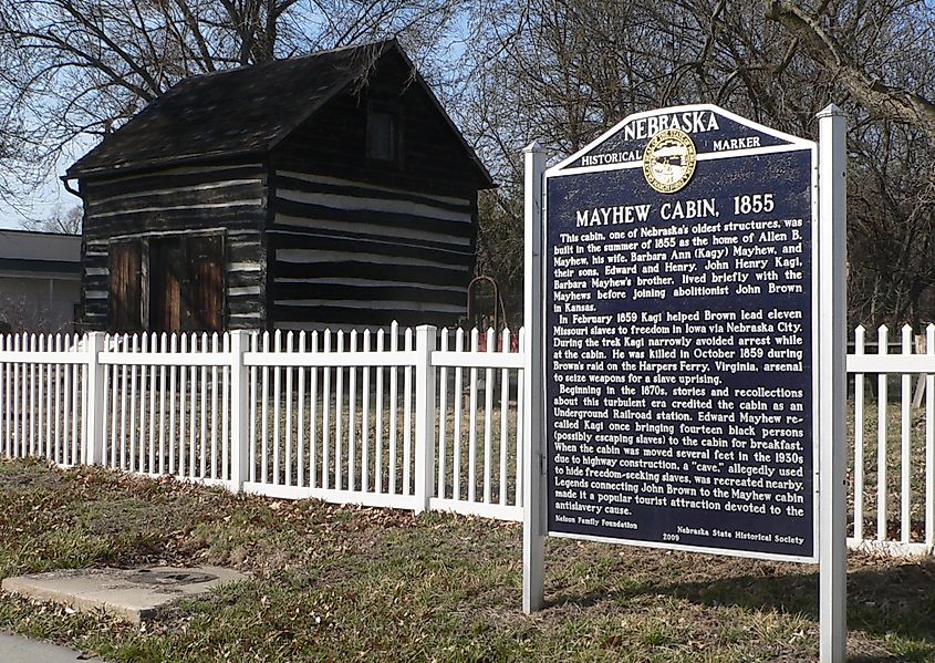 The Mayhew Cabin in Nebraska City, Nebraska.