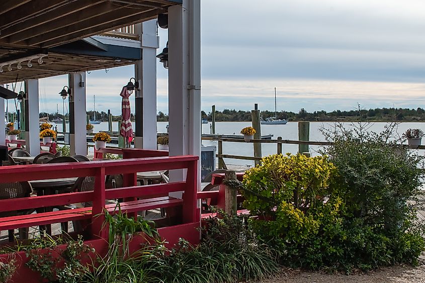 A restaurant by the waterfront in Beaufort, North Carolina.