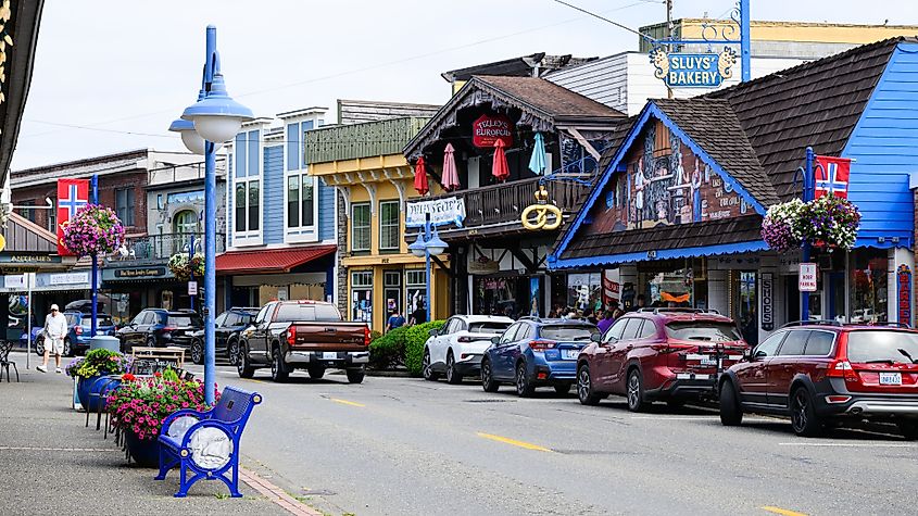 Front Street in Poulsbo, Washington.