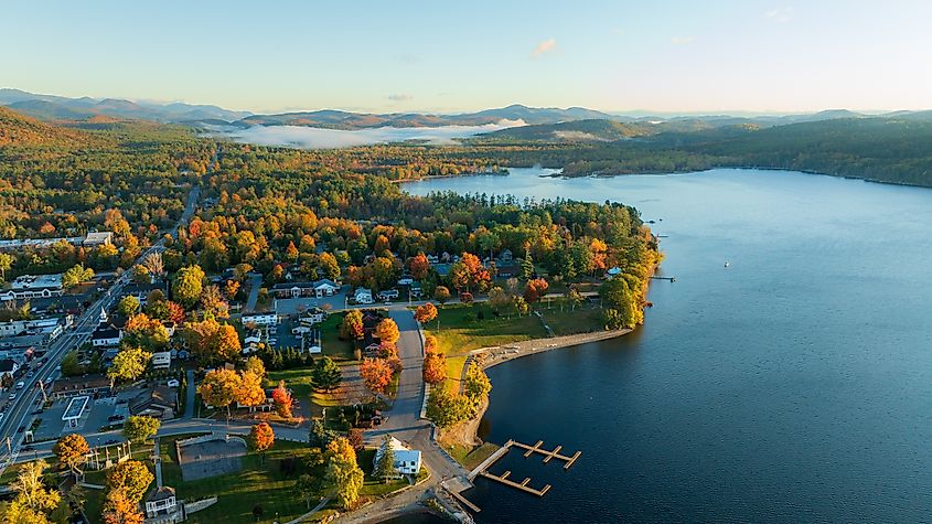 Aerial view of Schroon Lake, New York