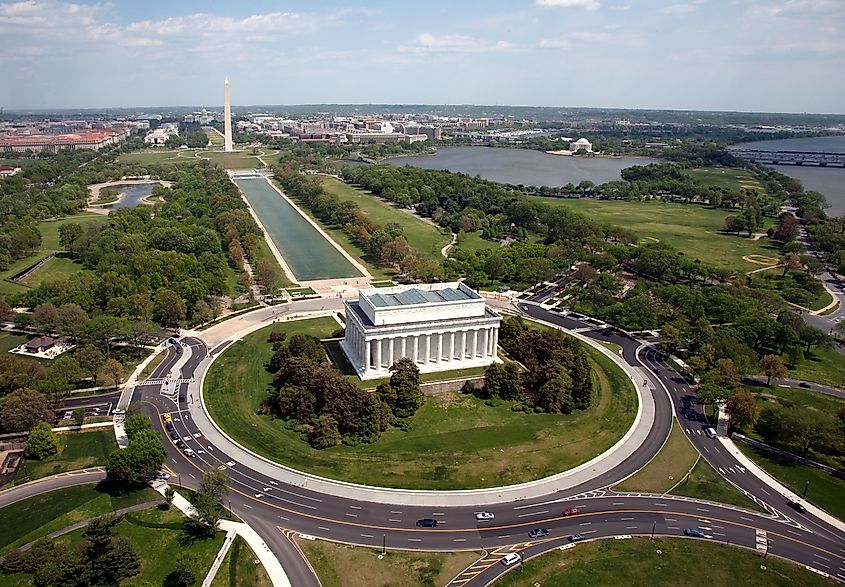 Aerial view of the Lincoln Memorial, Washington, D.C. Image Credit Carol M. Highsmith via Wikimedia.