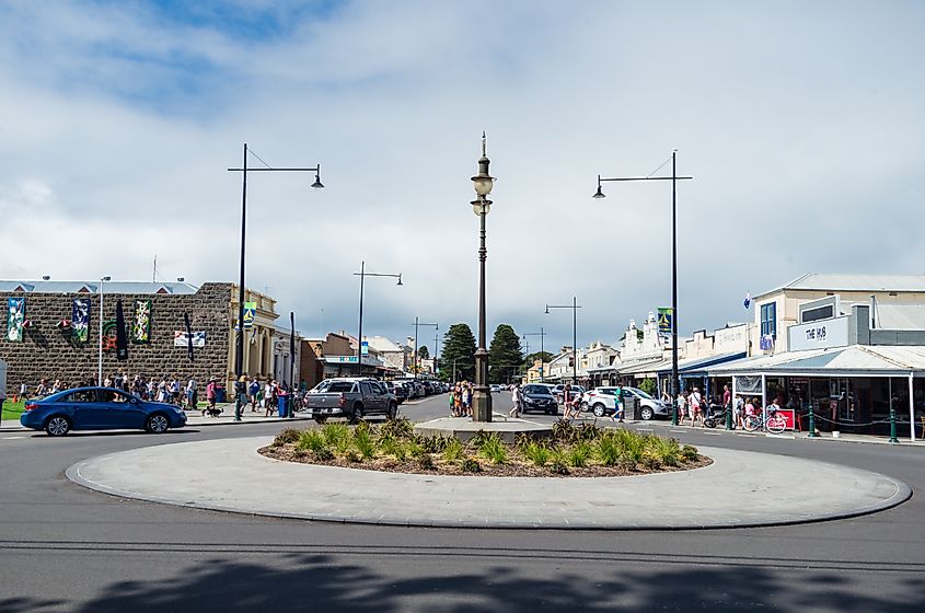 Sackville Street is the commercial heart of the historic coastal town of Port Fairy in western Victoria