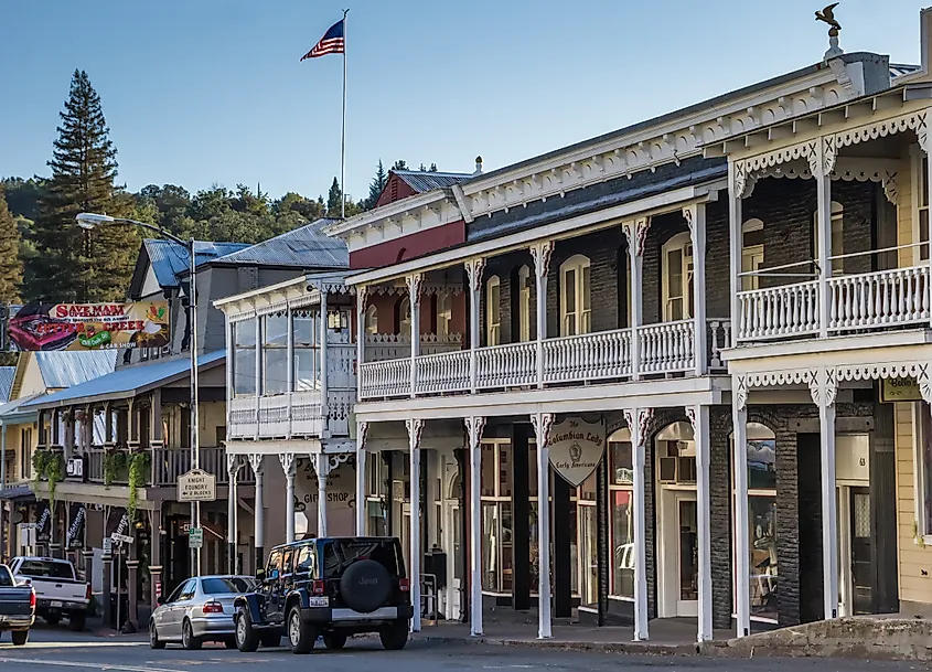 Historic buildings in Sutter Creek, California.