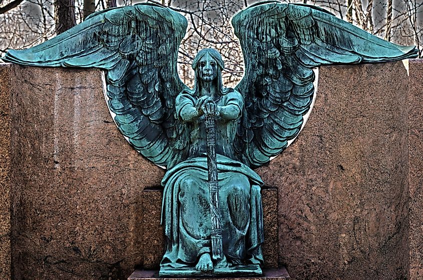 Crying Angel Headstone -- Lake View Cemetery in Cleveland, Ohio.