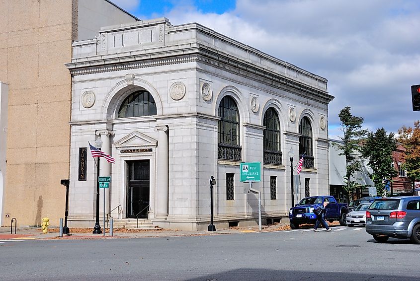 The Pushkin Gallery building in Greenfield, Massachusetts