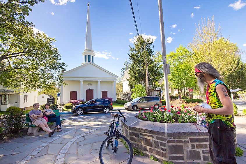 Town center at Woodstock, New York