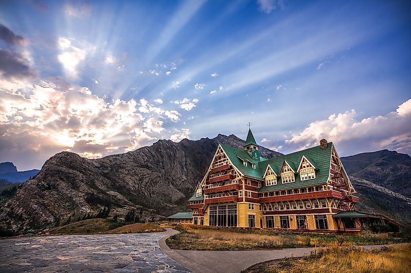 Prince of Wales historic hotel in Waterton provincial park. Editorial credit: Kellee Kovalsky / Shutterstock.com