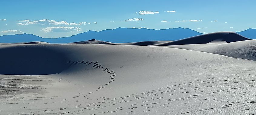 The Alkali Flat Trail at White Sands National Park, New Mexico.