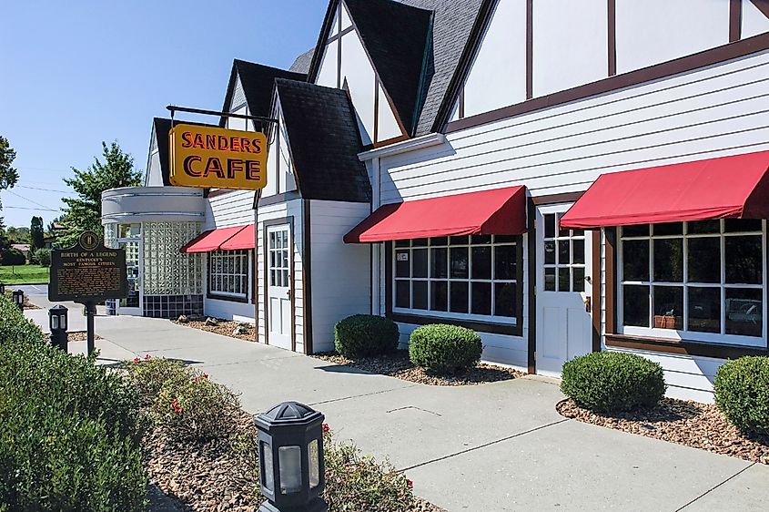 Front view of the Sanders Cafe in Corbin, Kentucky.