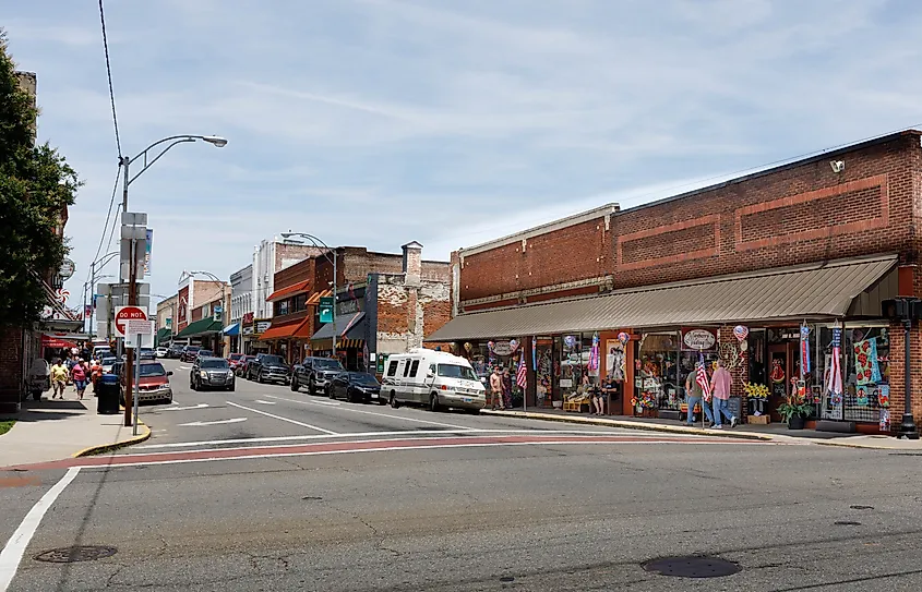 The Main Street in Mount Airy, North Carolina.