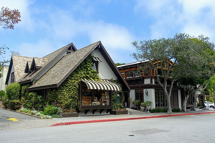 Rustic buildings in Carmel By the Sea, California.