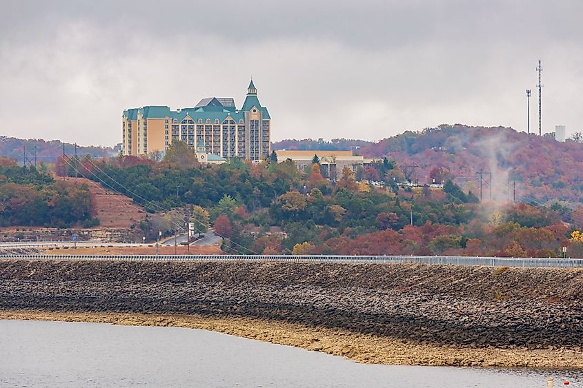 An overcast view of Long Creek in Branson, Missouri