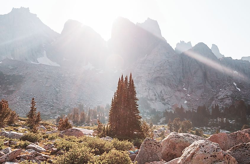 View of the Wind River Range in Wyoming.