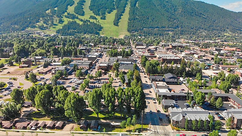 Aerial view of Jackson, Wyoming.