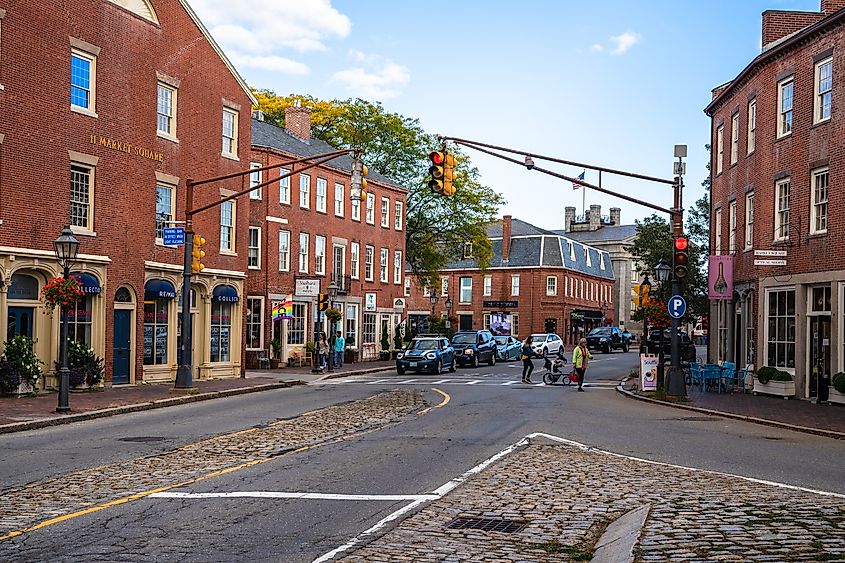 Brick buildings in Newburyport, Massachusetts.