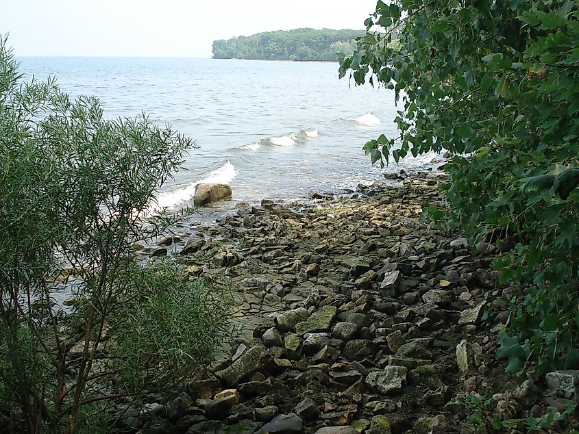 A beach on North Bass Island in Ohio's Lake Erie Islands.