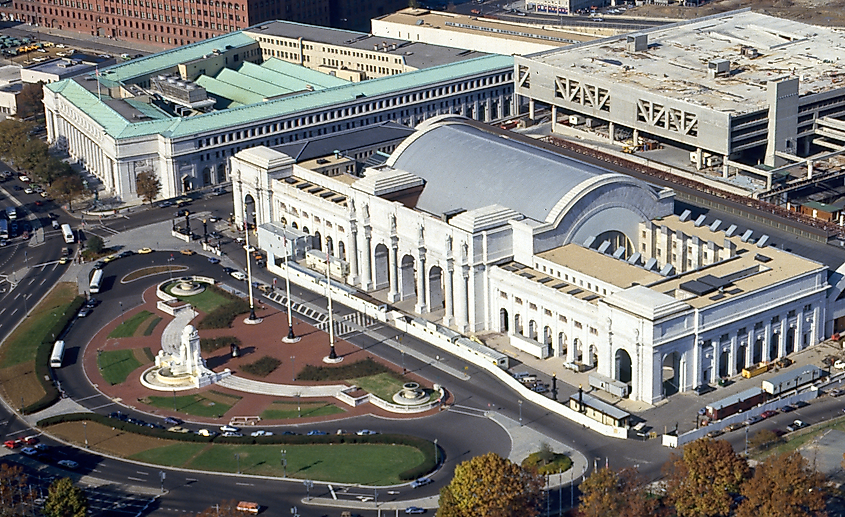 Aerial of Union Station in Washington, D.C. Image Credit Carol M. Highsmith via Library of Congress.