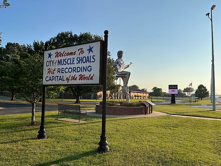 The City of Muscle Shoals sign in Alabama