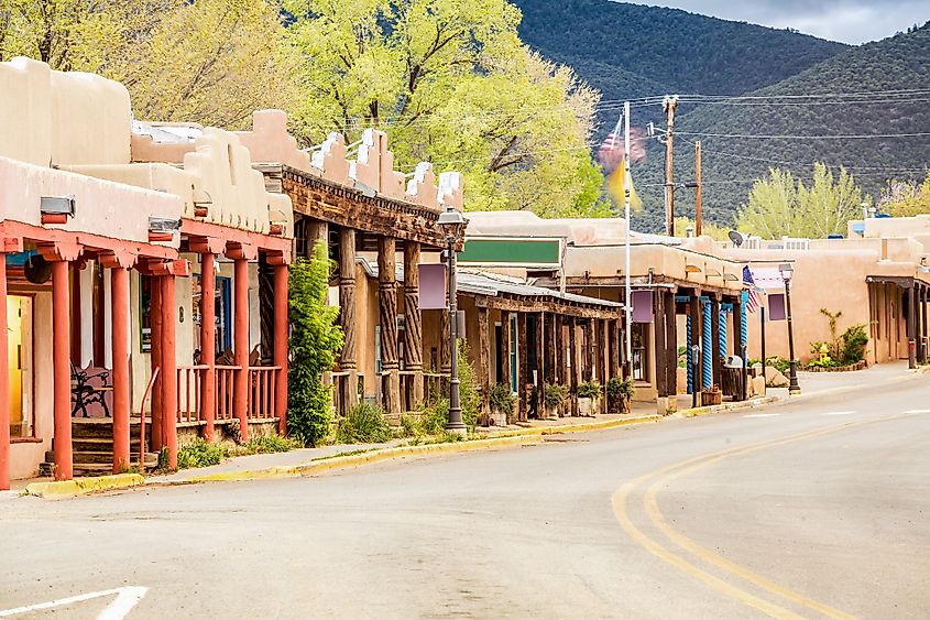 Buildings in Taos, which is the last stop before entering Taos Pueblo, New Mexico.