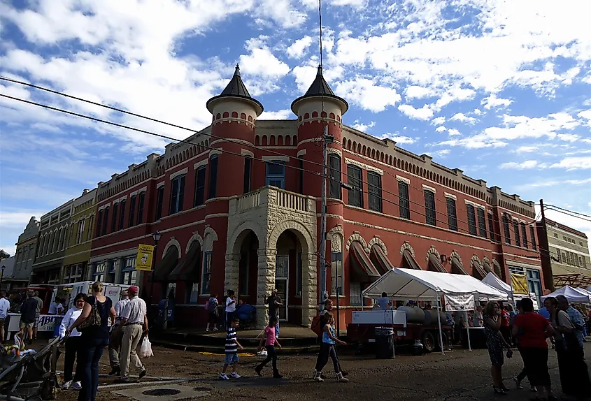 The Giant Omelette Festival is in Magdalen Square, Downtown Abbeville, Louisiana. Image credit: Tracy Etie via Shutterstock.