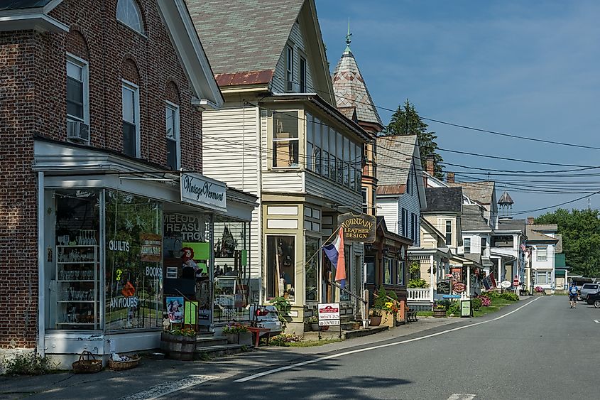 Shops along Main Street (Vermont Route 11).