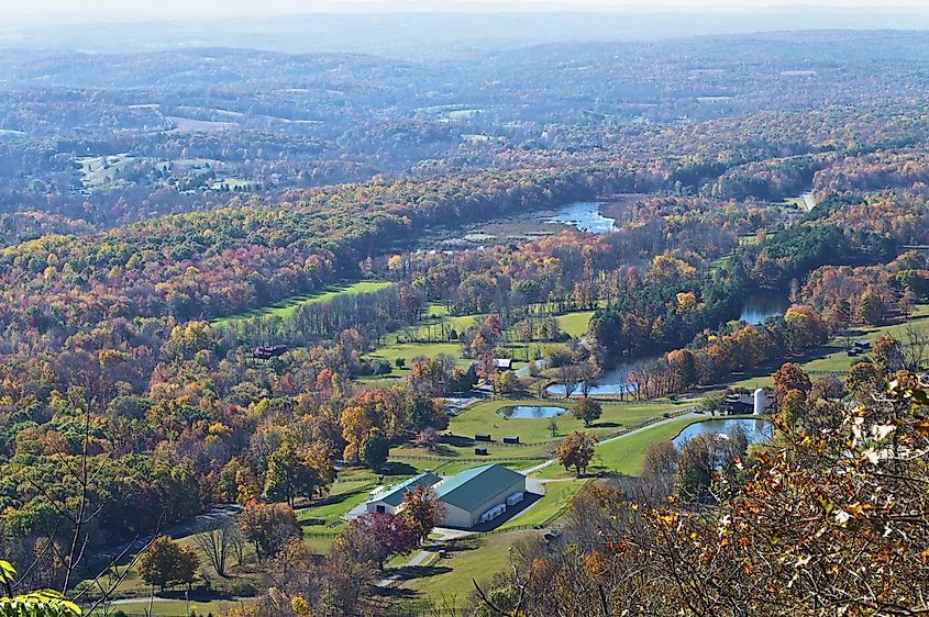 A scenic view from Sunrise Mountain along the Appalachian trail in Northern New Jersey.