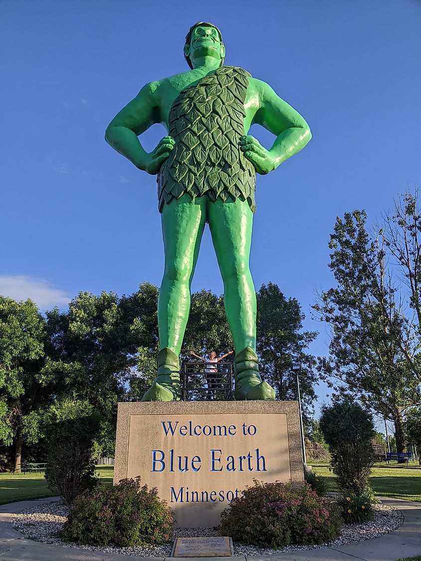 Jolly Green Giant in Blue Earth, Minnesota.