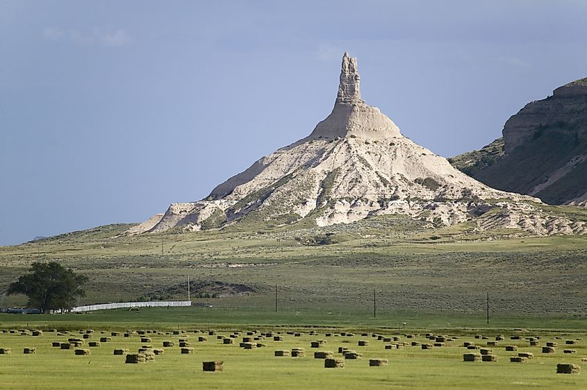 Impressive rock formation at the Chimney Rock National Historic Site, Nebraska.
