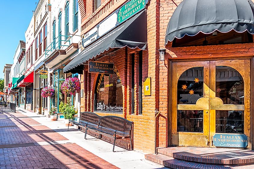 Grand Avenue in Glenwood Springs with its local businesses