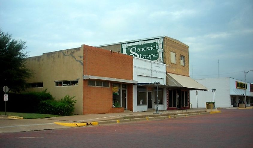 Multi-Column Elevated Water Tower in Seymour, Texas.