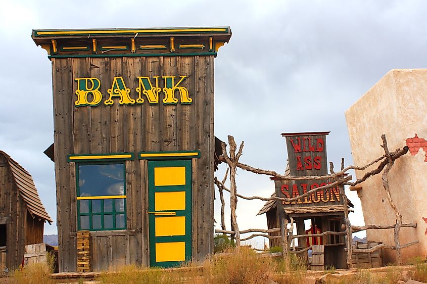 Historic wild west town. Open air museum, bank, cowboy, Springville, Utah, USA. Editorial credit: sabrinaphototraveladdict / Shutterstock.com