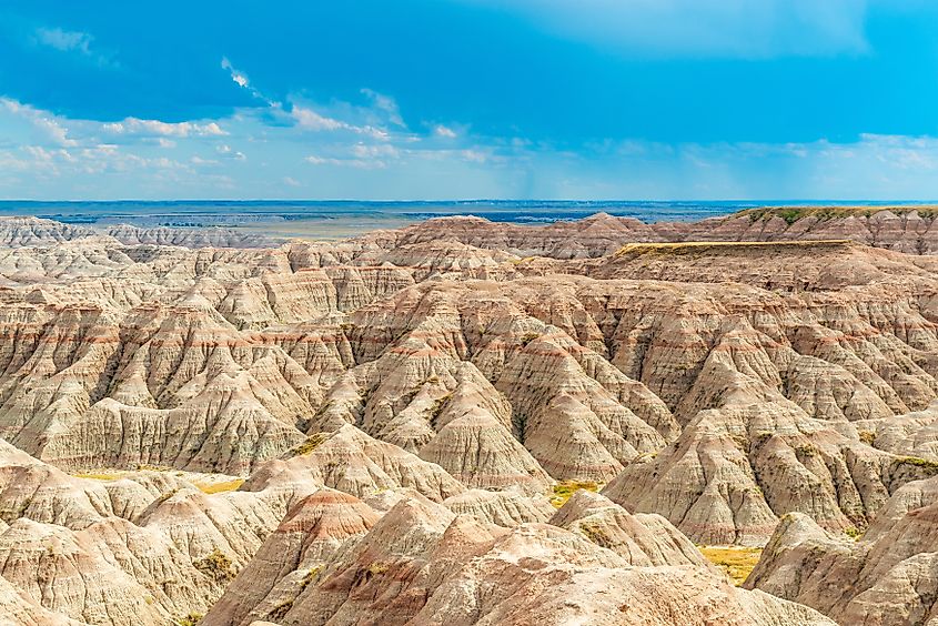 Panoramic view of Badlands National Park in South Dakota.