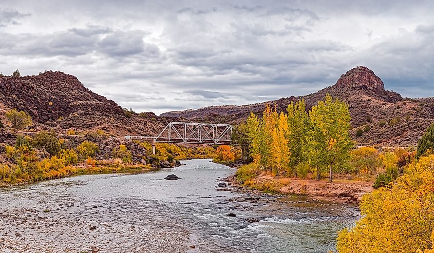 Fall Panorama of Rio Grande del Norte at Orilla Verde and Taos Canyon.