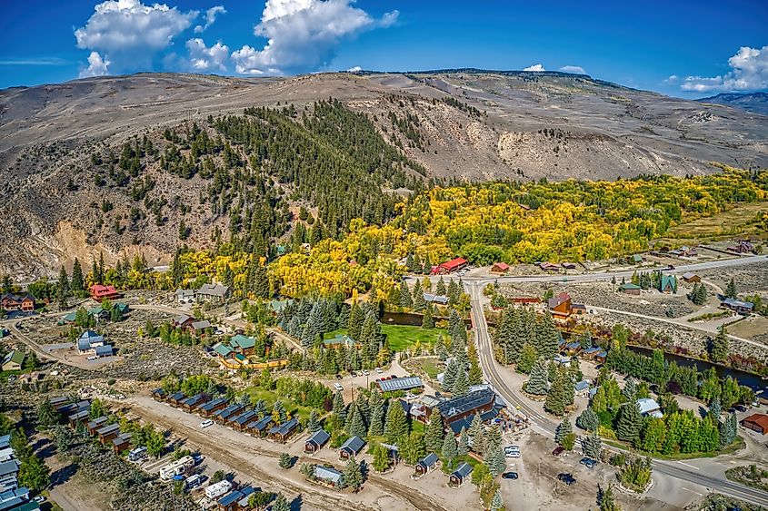 Aerial view of Almont in Colorado.