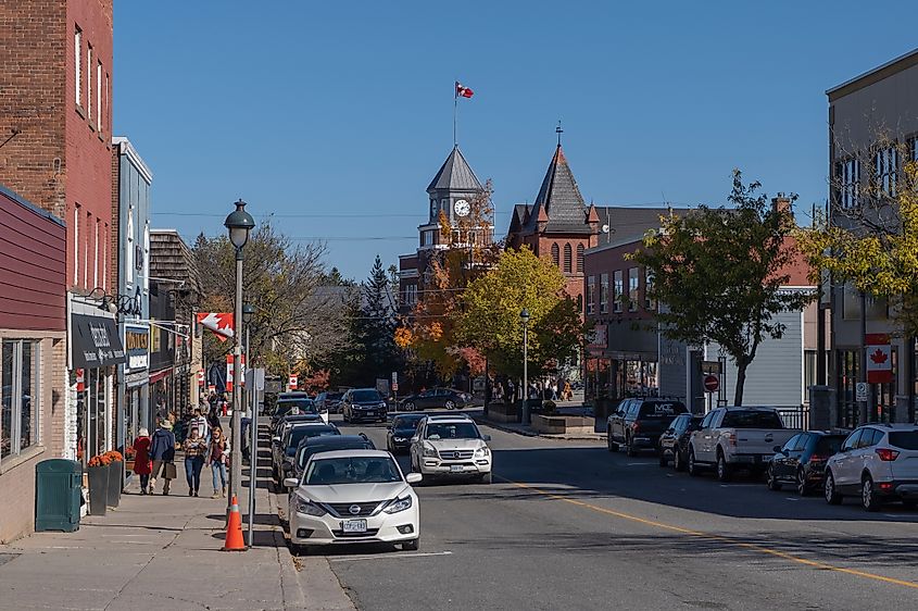 Main Street in Huntsville, Ontario.