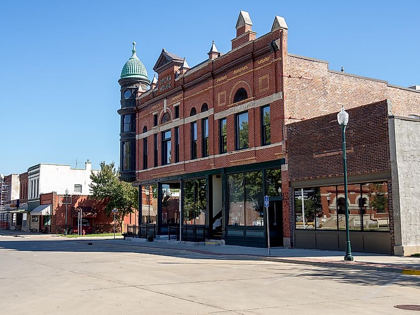 Warren Opera House Block and Hetherington Block in Greenfield, Iowa.