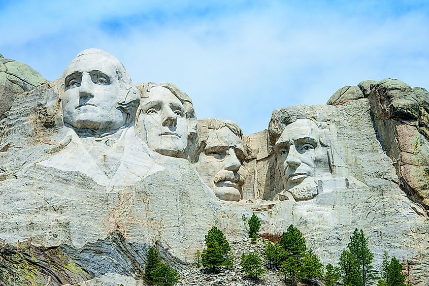 The four presidential faces of Mount Rushmore in South Dakota.