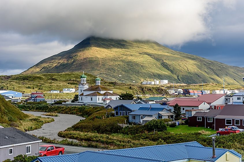 View of Unalaska in Alaska.