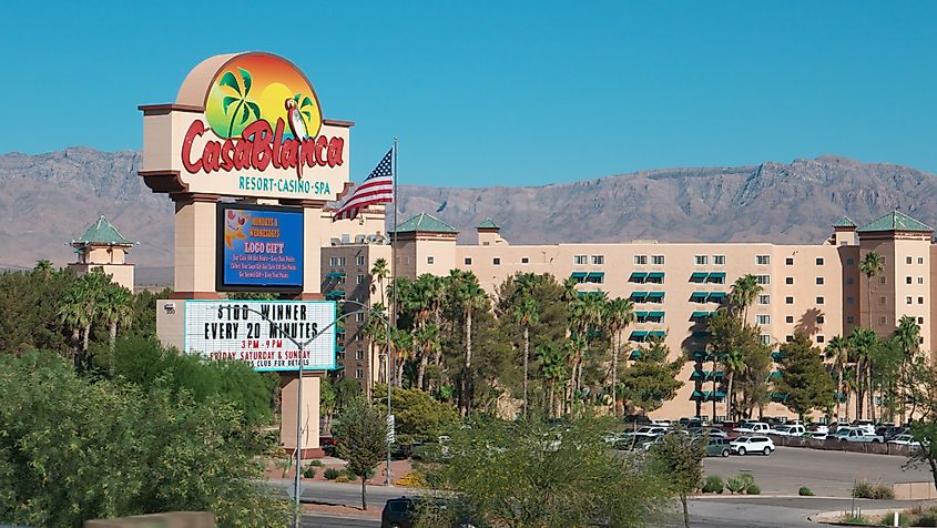 The Casablanca Resort Casino and Spa in Mesquite, Nevada, featuring a large hotel complex with a casino.