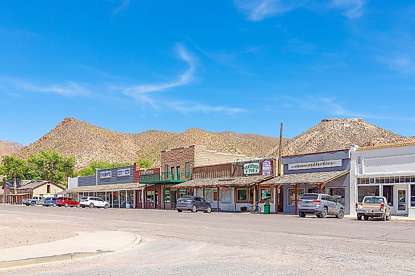 The vibrant downtown of Caliente, Nevada. 