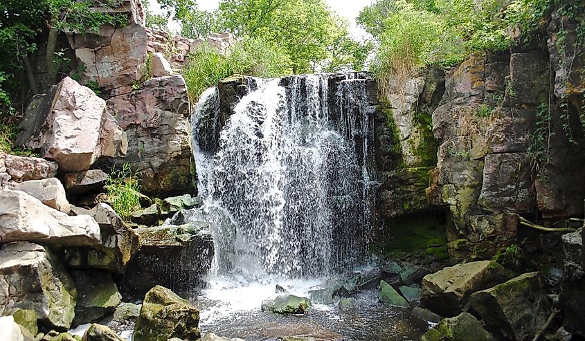 Winnewissa Falls, is in Pipestone National Monument, located in southwestern Minnesota.