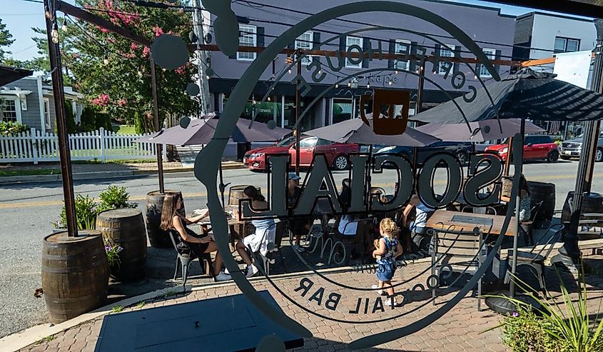 Social cafe on Main street in Leonardtown, Maryland 