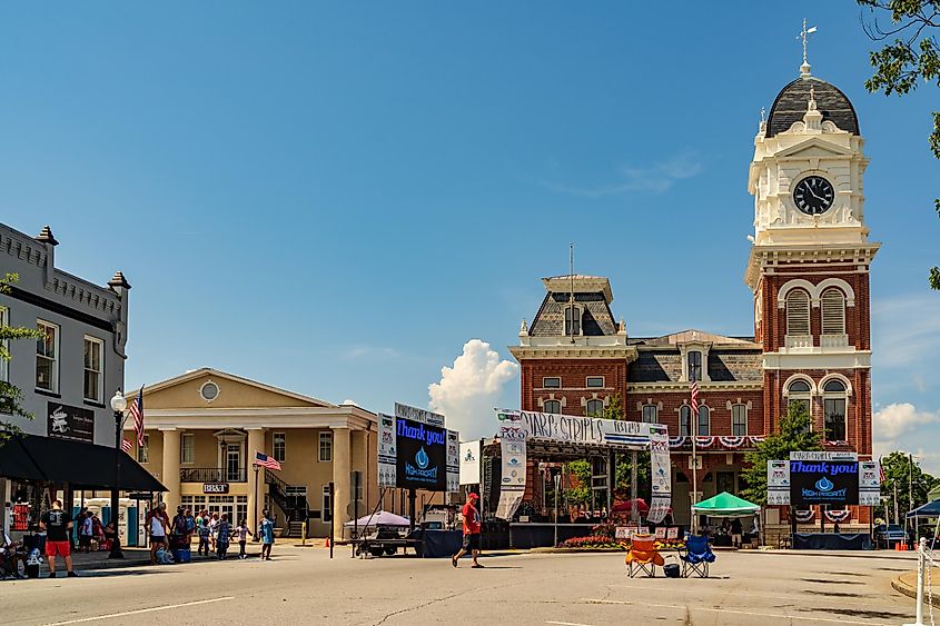 July 4th celebration in Covington, Georgia, USA, with festive events and activities. Editorial credit: Georges_Creations / Shutterstock.com