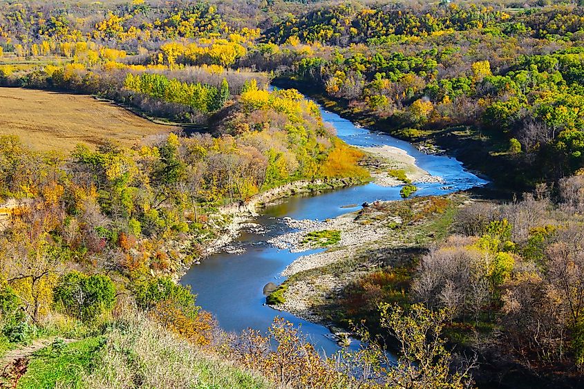 Fall colors in the Pembina Gorge State Recreation Area