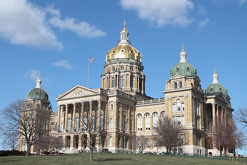 Iowa State Capitol Building in Des Moines, Iowa.